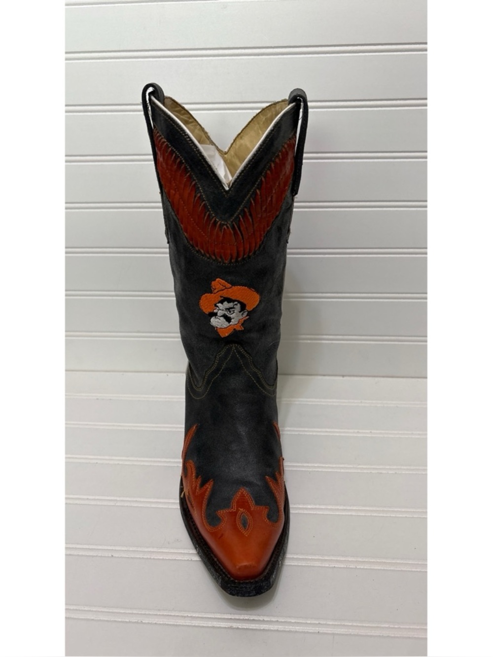 CORRAL Oklahoma State Cowboys OSU University Black Cowboy Boots Womens Size 7 M - Picture 4 of 12